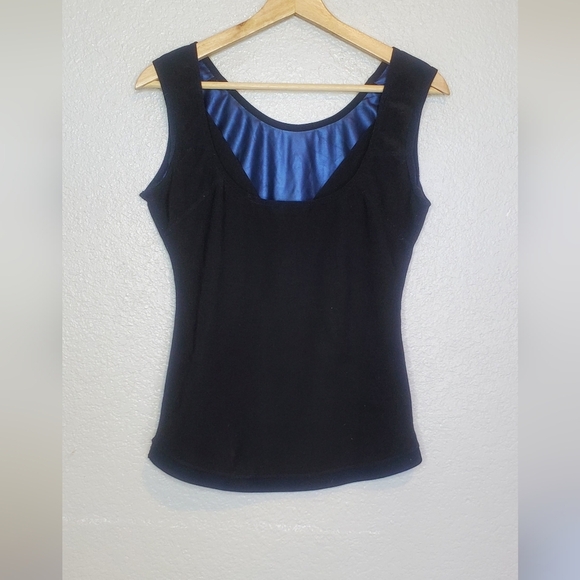 💚5/$25 Sweat Shaper Athletic Tank Black Workout Slimming Size Large XL - Picture 8 of 10